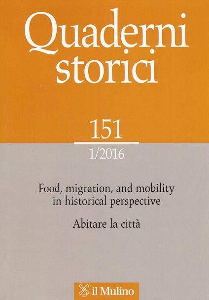 Quaderni storici (2016). Vol. 1 - copertina