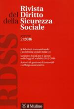 Rivista del diritto della sicurezza sociale (2016). Vol. 2