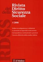 Rivista del diritto della sicurezza sociale (2016). Vol. 4