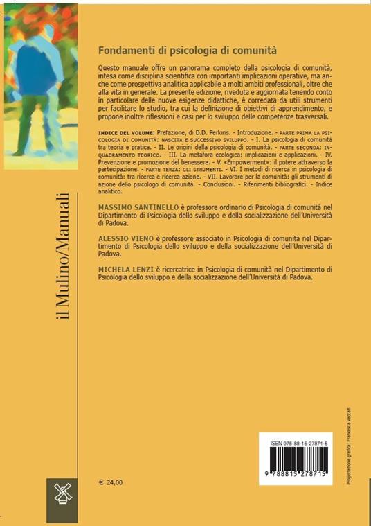 Fondamenti di psicologia di comunità - Massimo Santinello,Alessio Vieno,Michela Lenzi - 2