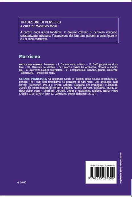 Marxismo. Tradizioni di pensiero - Cesare Pianciola - 2