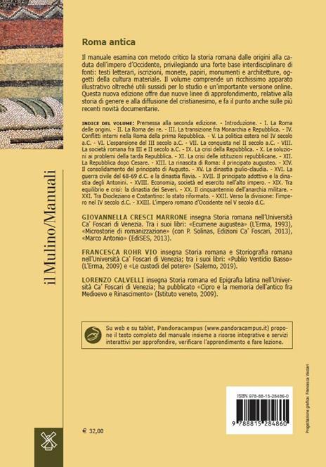 Roma antica. Storia e documenti - Giovannella Cresci Marrone,Francesca Rohr Vio,Lorenzo Calvelli - 2
