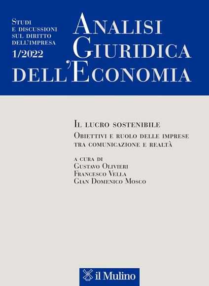 Analisi giuridica dell'economia (2022). Vol. 1 - copertina