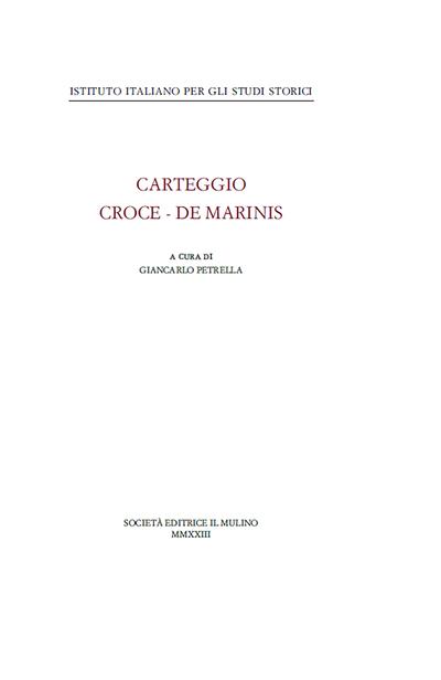 Carteggio - Benedetto Croce,Tammaro De Marinis - copertina