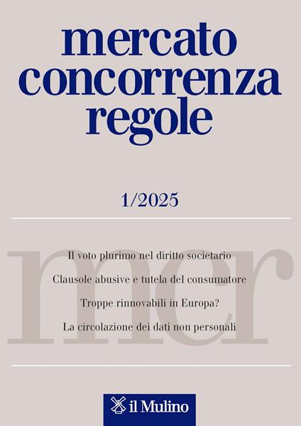 Mercato concorrenza regole (2025). Vol. 1 - copertina