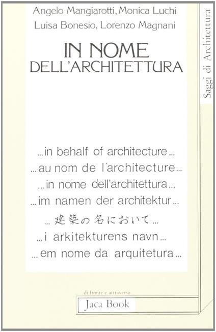 In nome dell'architettura - copertina