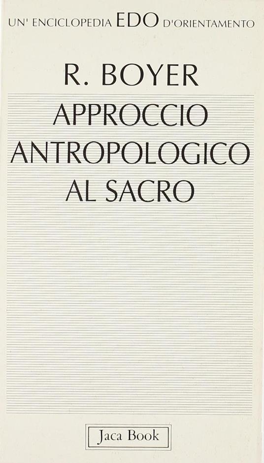 Approccio antropologico al sacro - Régis Boyer - copertina