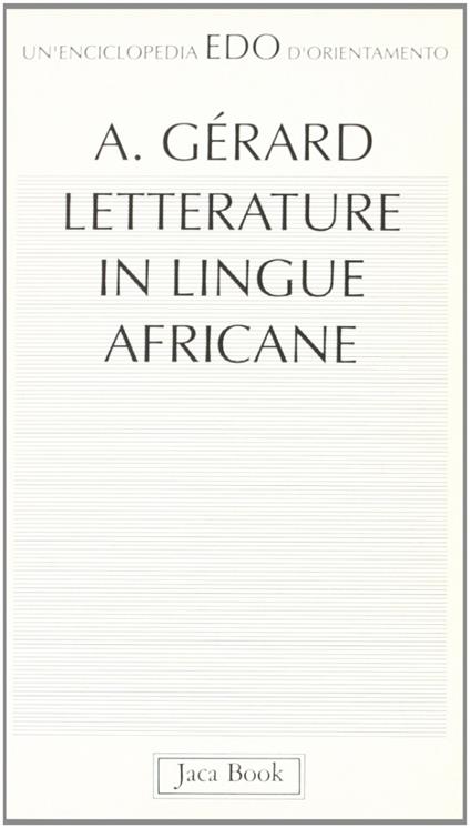 Letterature in lingue africane - Albert Gerard - copertina