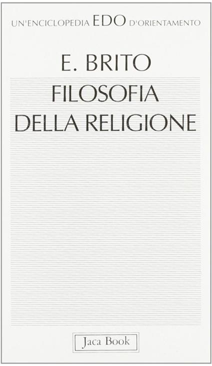 Filosofia della religione - Emilio Brito - copertina