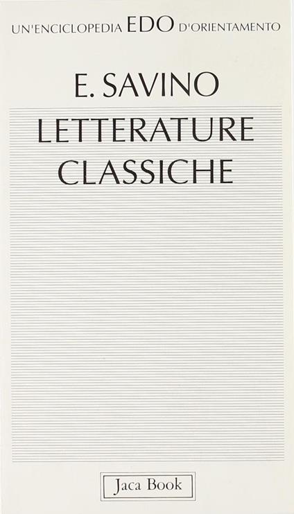 Letterature classiche - Ezio Savino - copertina
