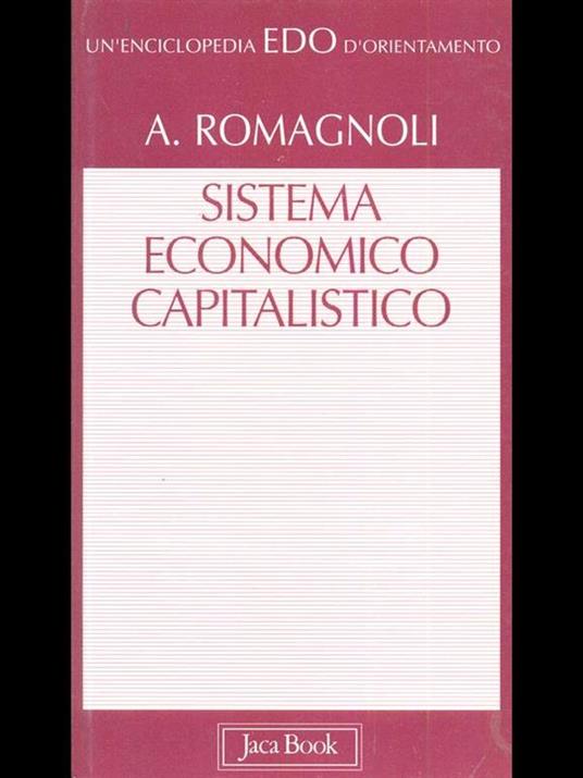 Sistema economico capitalistico - Alessandro Romagnoli - copertina