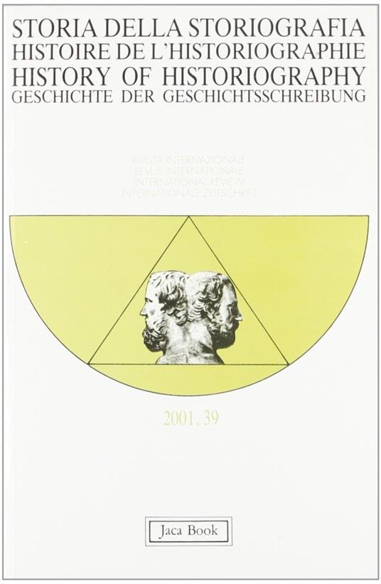 Storia della storiografia. Vol. 39 - copertina