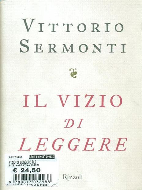 Il vizio di leggere - Vittorio Sermonti - copertina