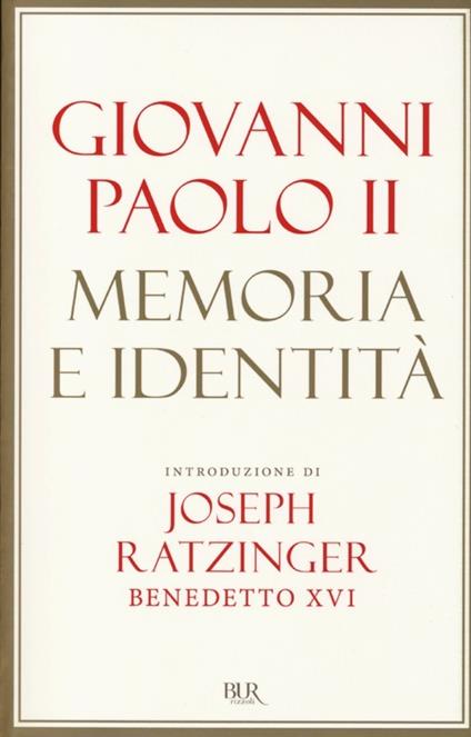 Memoria e identità - Giovanni Paolo II - copertina