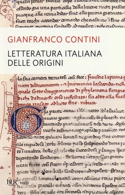 Letteratura italiana delle origini - Gianfranco Contini - copertina