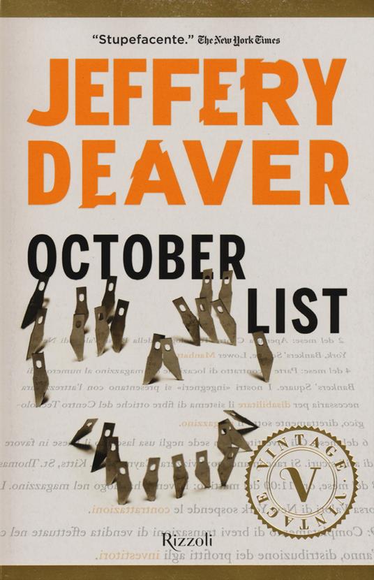 October List - Jeffery Deaver - copertina