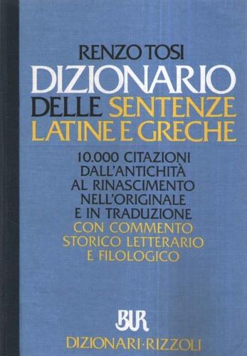 Dizionario delle sentenze latine e greche - copertina