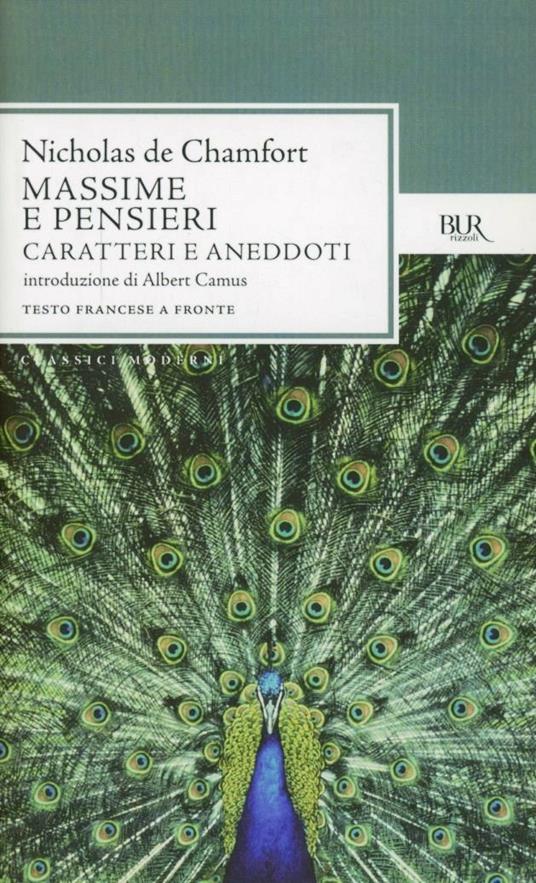 Massime e pensieri. Caratteri e aneddoti - Nicolas de Chamfort - copertina