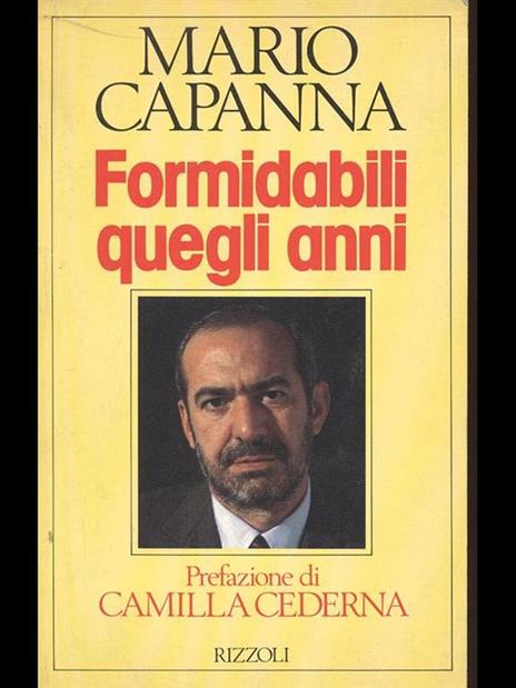 Formidabili quegli anni - Mario Capanna - copertina