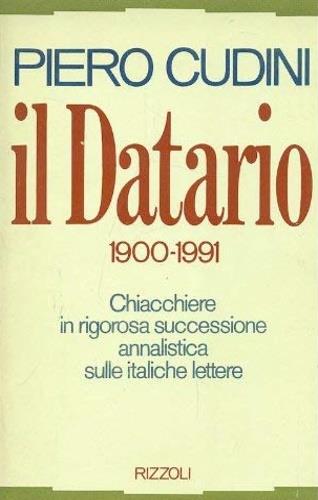 Il datario 1900-1991 - Piero Cudini - copertina