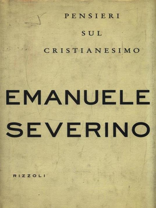 Pensieri sul cristianesimo - Emanuele Severino - copertina
