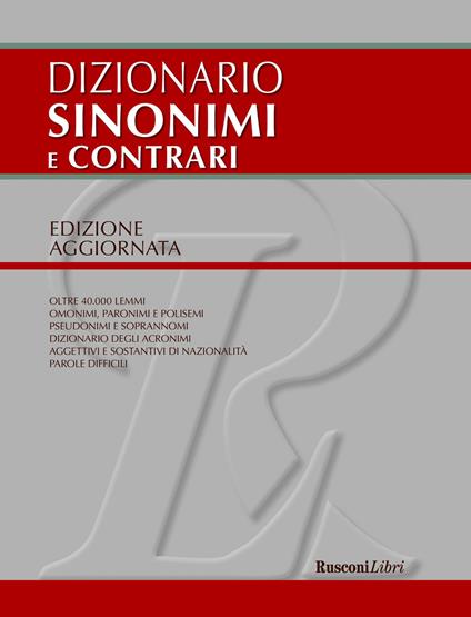 Dizionario sinonimi e contrari - copertina