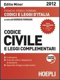 Codice civile 2012. Ediz. minore - copertina
