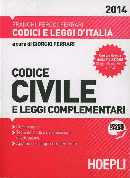 Codice civile e leggi complementari - copertina