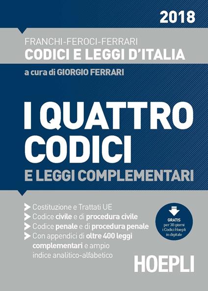 I quattro codici e leggi complementari 2020 - Luigi Franchi,Virgilio Feroci,Santo Ferrari - copertina