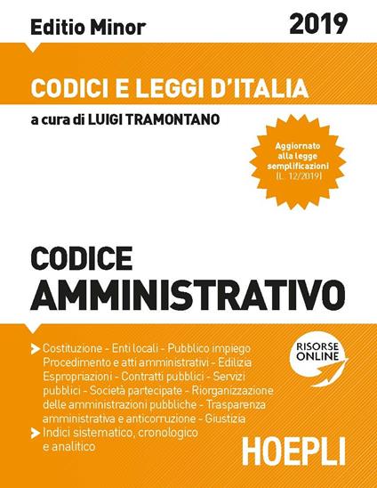 Codice amministrativo 2019. Ediz. minore. Con espansione online - copertina