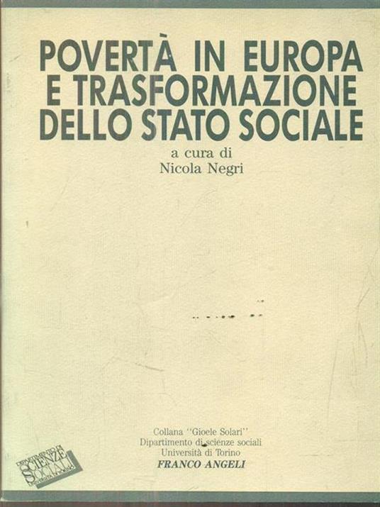 Povertà in Europa e trasformazione dello stato sociale - copertina