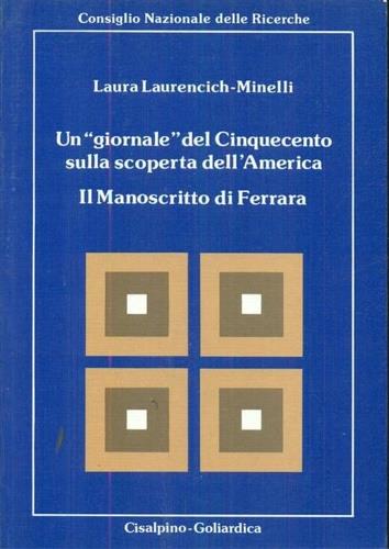 Un giornale del Cinquecento sulla scoperta dell'America. Il manoscritto di Ferrara - copertina