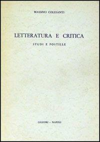 Letteratura e critica - Massimo Colesanti - copertina