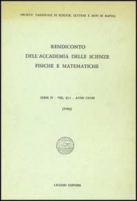 Rendiconto dell'Accademia delle scienze fisiche e matematiche. Serie IV. Vol. 51: Anno 1984. - copertina