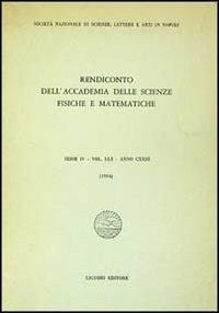 Rendiconto dell'Accademia delle scienze fisiche e matematiche. Serie IV. Vol. 51: Anno 1984. - copertina