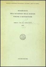 Rendiconto dell'Accademia delle scienze fisiche e matematiche. Serie IV. Vol. 54: Anno 1987.