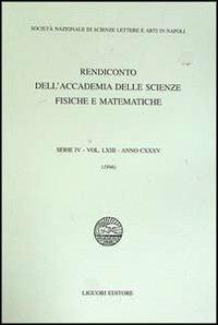 Rendiconto dell'Accademia delle scienze fisiche e matematiche. Serie IV. Vol. 63: Anno 1996. - copertina