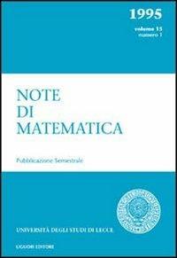 Note di matematica. Vol. 15\1 - copertina
