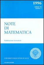 Note di matematica. Vol. 16\1