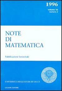 Note di matematica. Vol. 16\2 - copertina