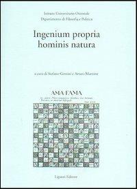 Ingenium propria hominis natura - Stefano Gensini,Arturo Martone - copertina