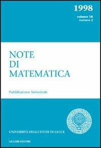 Note di matematica. Vol. 18\2 - copertina