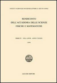 Rendiconto dell'Accademia delle scienze fisiche e matematiche. Serie IV. Vol. 67: Anno 2000. - copertina