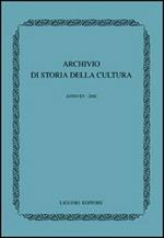 Archivio di storia della cultura (2002)