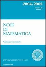 Note di matematica. Vol. 22
