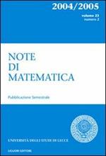 Note di matematica. Vol. 23