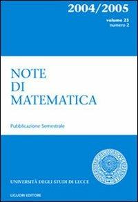Note di matematica. Vol. 23 - copertina
