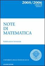Note di matematica. Vol. 25\1