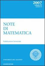 Note di matematica. Vol. 27\2