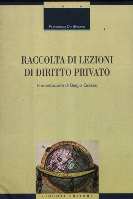 Raccolta di lezioni di diritto privato - Francesco De Simone - copertina